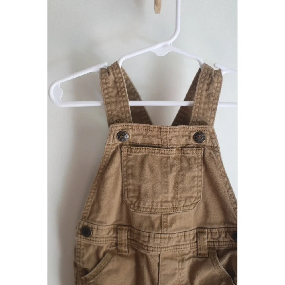 Old Navy Toddler Overalls 12-18M Brown Cotton Bib Pants Unisex Kids Toddler